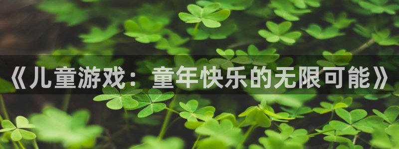 杏悦注册：《儿童游戏：童年快乐的无限可能》